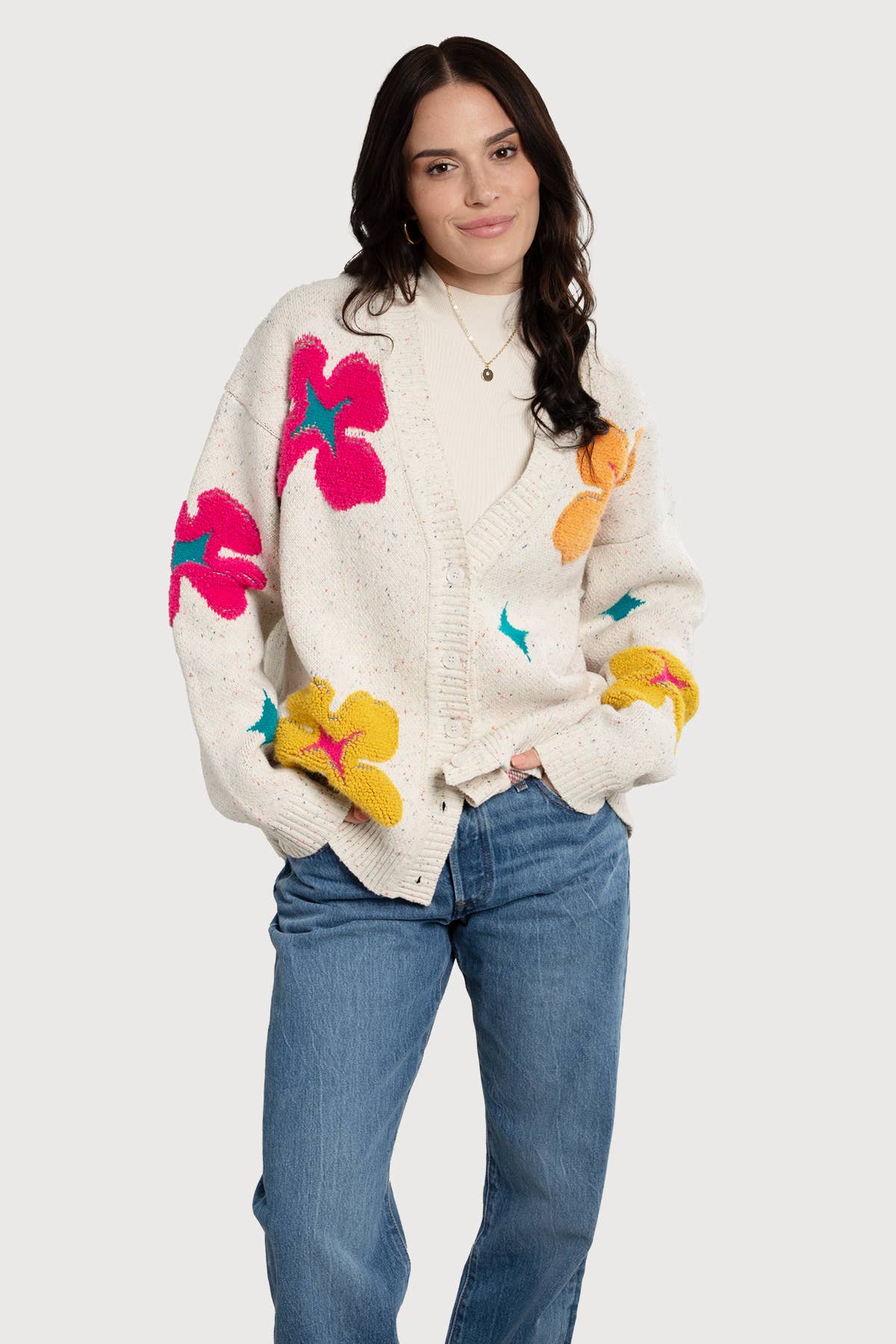 SAACHI - Floral Cardigan Button Up