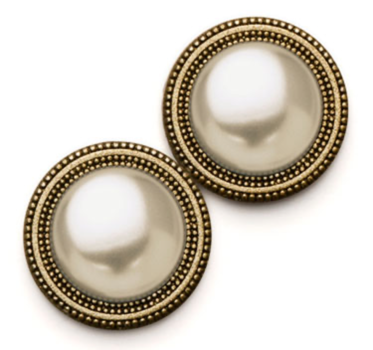 MagneButton - Pearl GOLD Cream HIGH Dome Magnet Button Pin Set