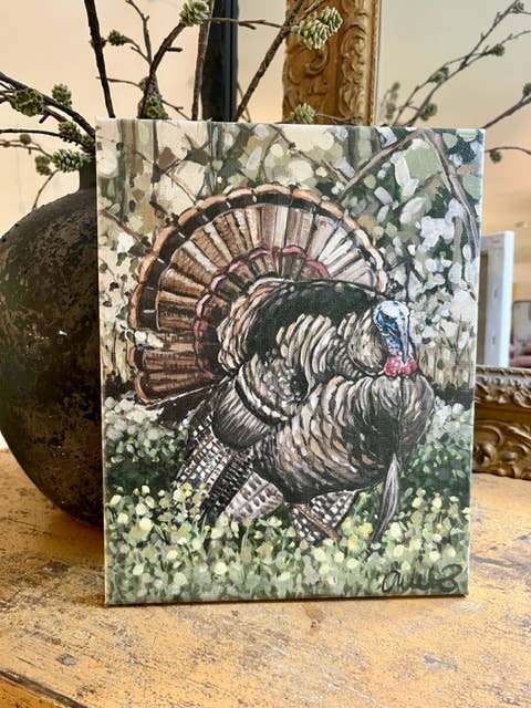 Rustic Nester - Turkey canvas art print, Outdoor art decor, Gifts for Him: 11x14