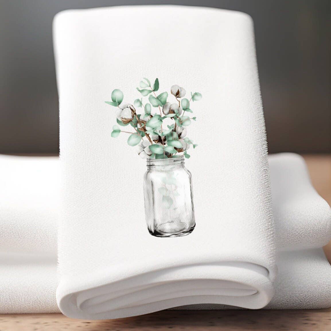 Fernville Creations - Eucalyptus & Cotton Fingertip Towels Elegant Bath Decor: Water Pitcher