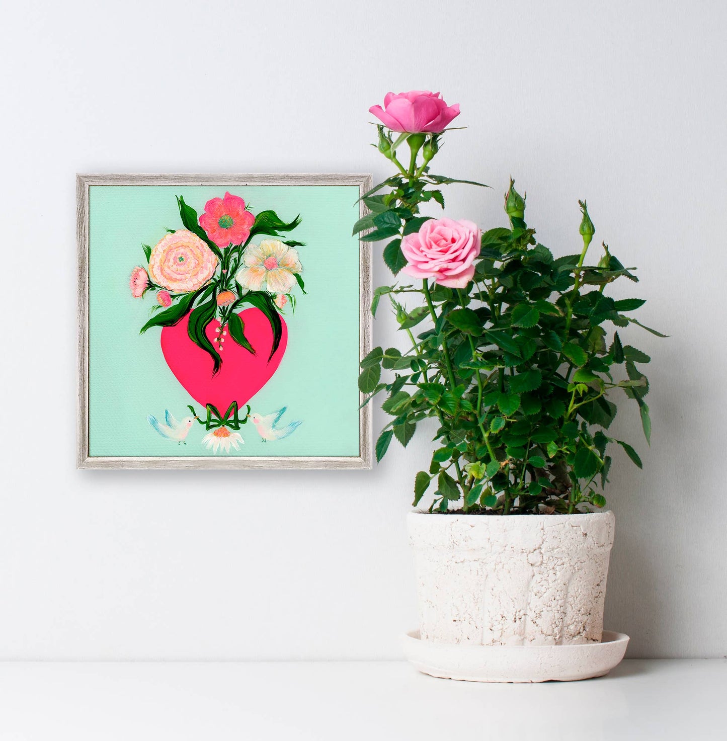 GreenBox Art - Blooming Heart Mini Framed Canvas