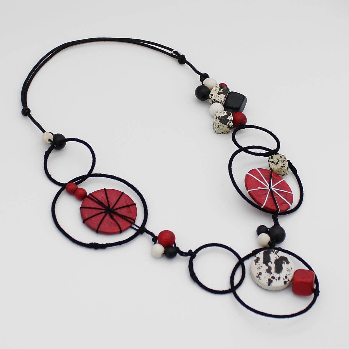 Sylca Designs - Red Hayden Disk Necklace