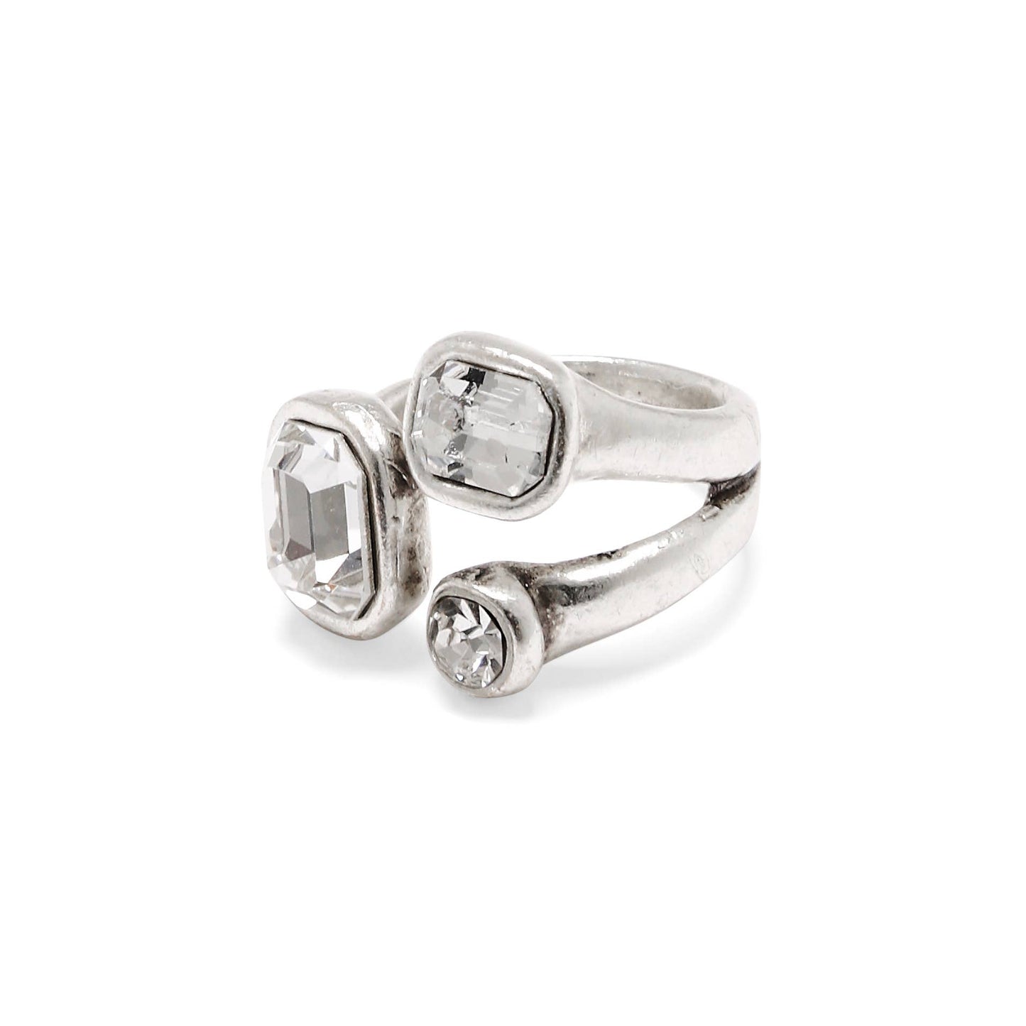 Chanour - Handmade Clear Crystal Brass Ring - 6985