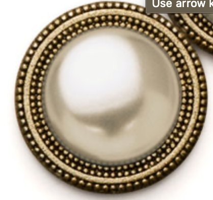 MagneButton - Pearl GOLD Cream HIGH Dome Magnet Button Pin Set