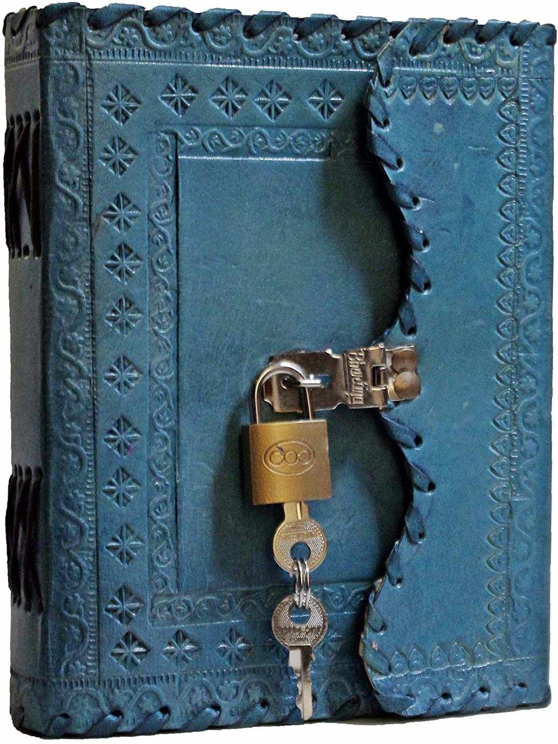 Tuzech Leather - TUZECH Leather Journal for Men and Women Leather Diary to Write Poems,Sketchbook, Record Keeping Notebook Personal Memoir with Lock and Key - Unlined 7 Inches: Brown