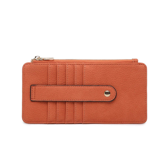 MiMi Wholesale - WL1889 Saige Slim Card Holder Wallet: Burnt Coral
