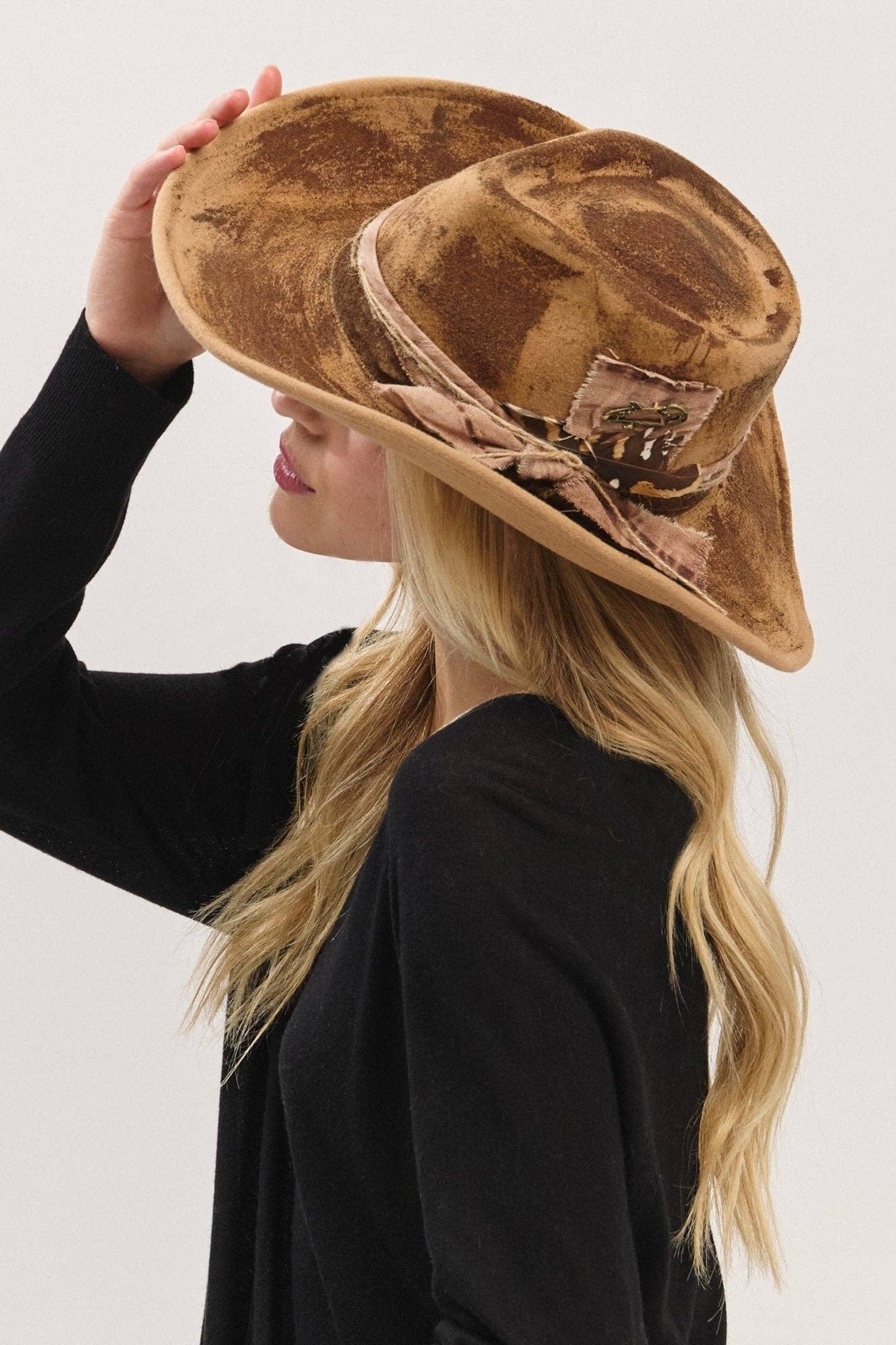 MiMi Wholesale - MH0235 Caroline Heritage Worn Shapable Cowboy/Fedora Hat