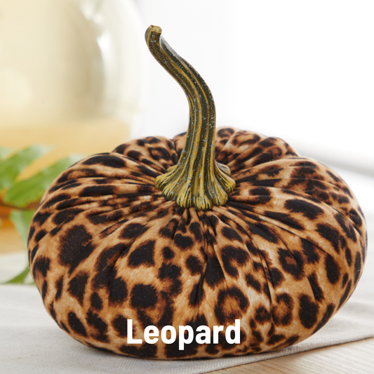 Your Heart's Content - Pumpkin Large Velvet, Fall Decor, Shelf Sitter, Tablescape: Leopard