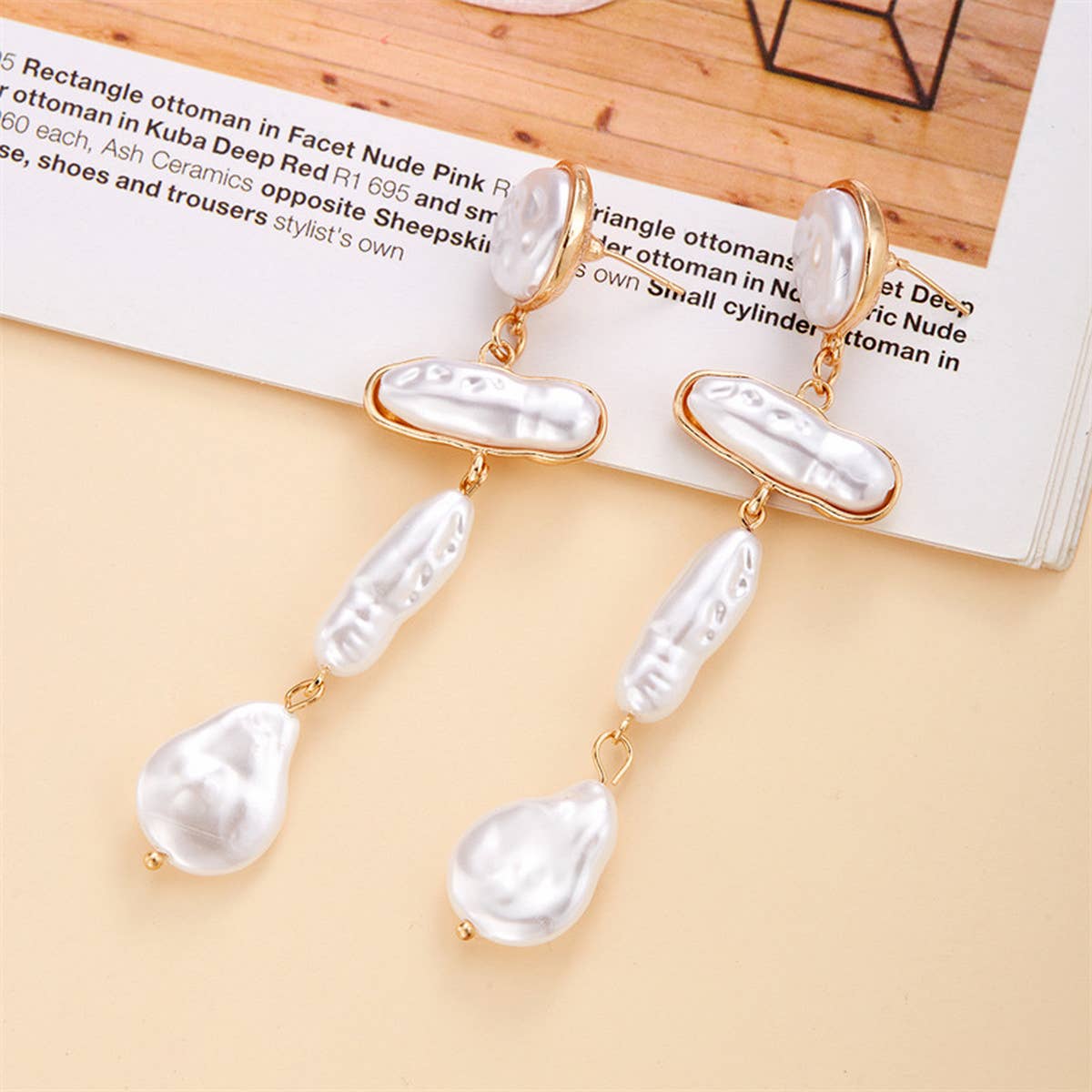 ACCITY - PERSONALIZED IRREGULAR TASSEL EARRINGS_CWAJE2449: WHITE1 / (OS) 2