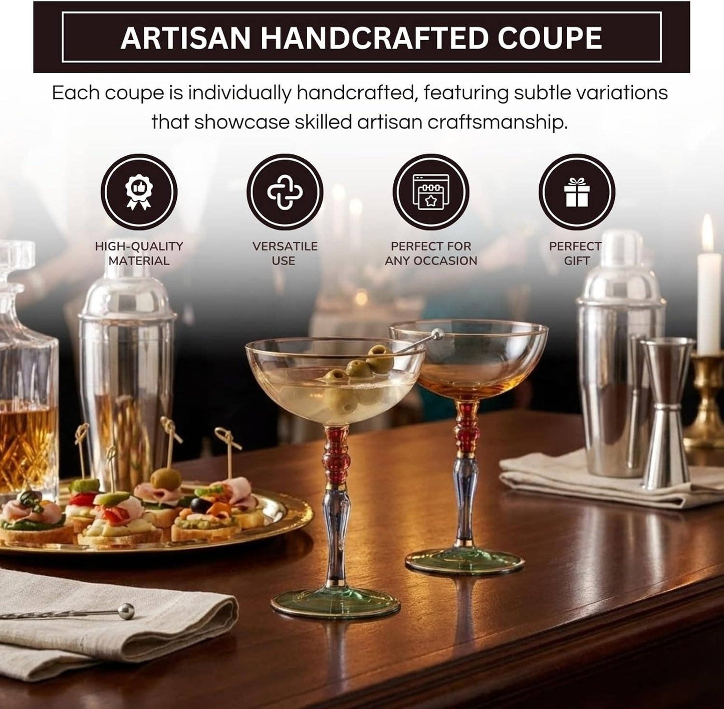 The Wine Savant /  Khen Glassware - Italian Renaissance Cocktail, Martini & Champagne Coupe