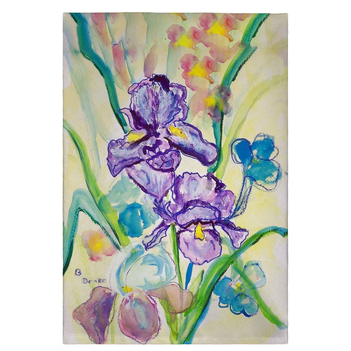 Betsy Drake Interiors - Two Irises Guest Towel