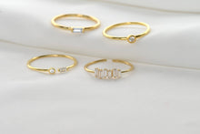 Load image into Gallery viewer, Blueyejewelry - Dainty Gold Diamond Rings - Bezel Ring - Baguette Ring: A. Bezel / Yellow Gold / 7