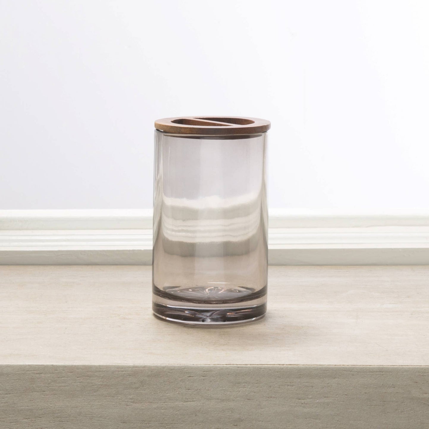 Moda at Home Enterprises, Ltd - Vaso Toothbrush Holder Glass: Grey