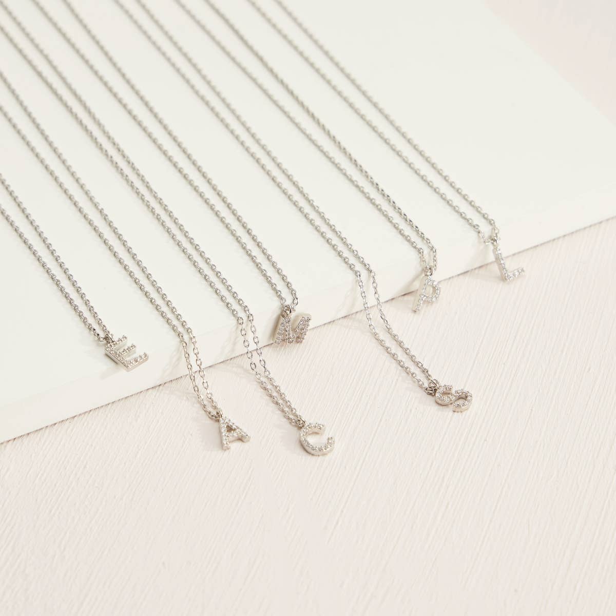 Lilla Haven - 12 Pack of Cubic Zirconia Initial Gold Dipped Necklaces: Gold Assorted / One / 4DN18021