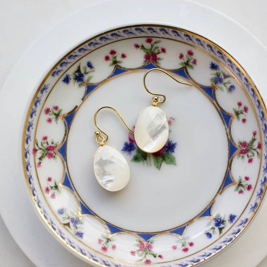 a.v. max - Faceted Mother of Pearl Earring: Gold