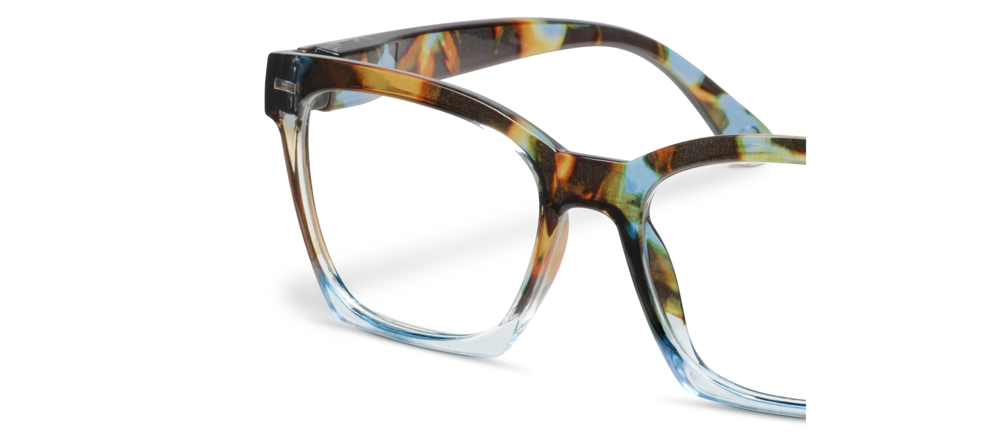 Peepers - Birdie (Blue Light): Blonde Tortoise Colorblock / Reading / 1.50