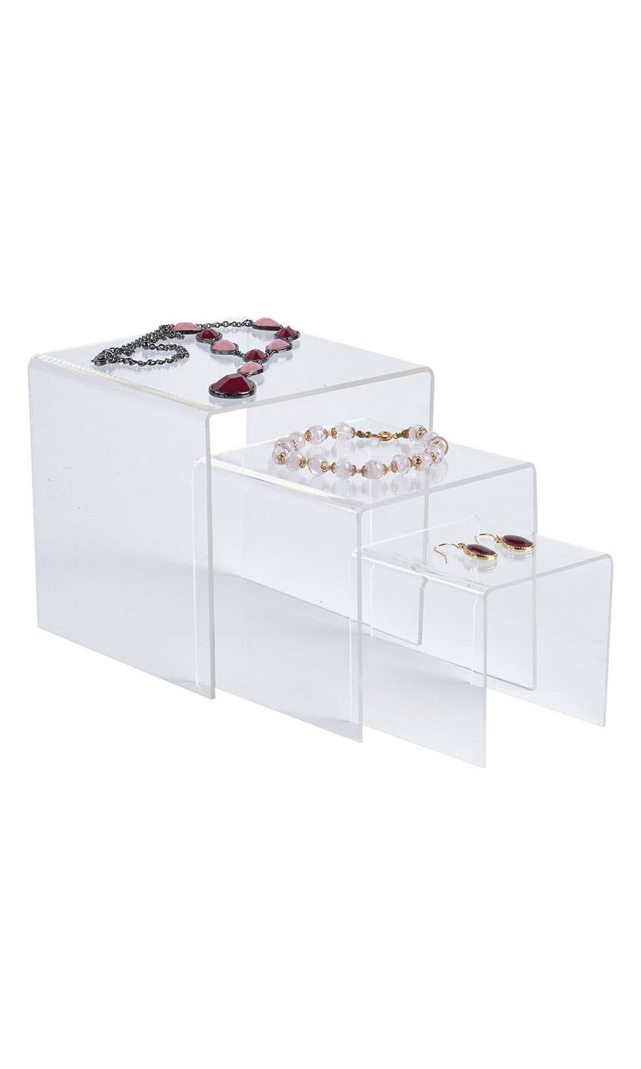 Store Supply Warehouse - 3", 4", 5" Square Nesting Acrylic Display Risers - Set Of 3