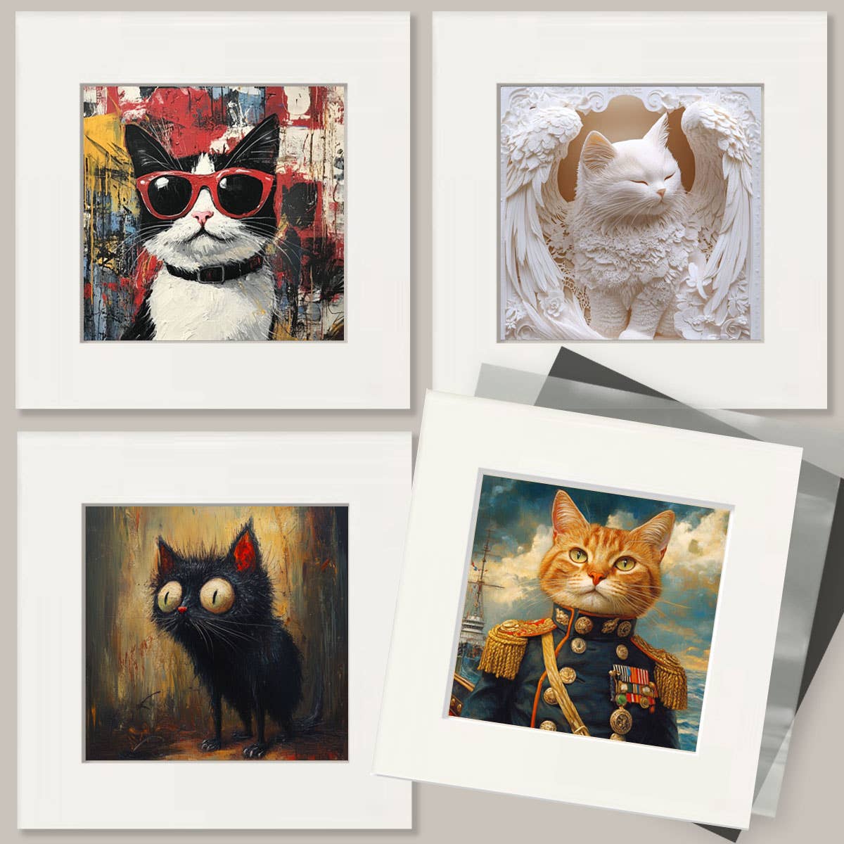 Mowbi - Surprised Teacher and Class - Cat and Kitten Wall Art Prints -  8"x10" Artwork for 11"x14" Frame