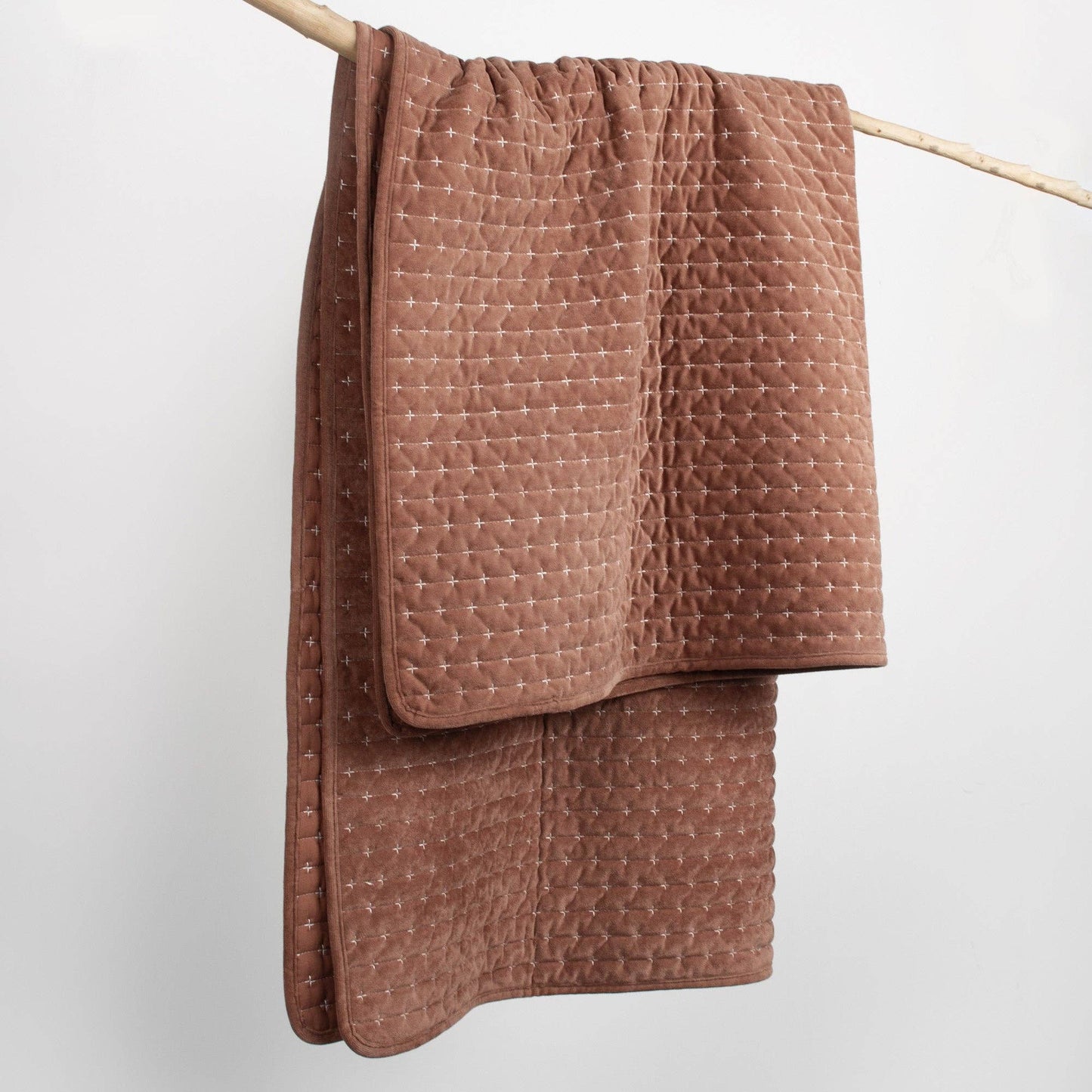 Levtex Home - Velvet Stitch Quilted Throw: Rust