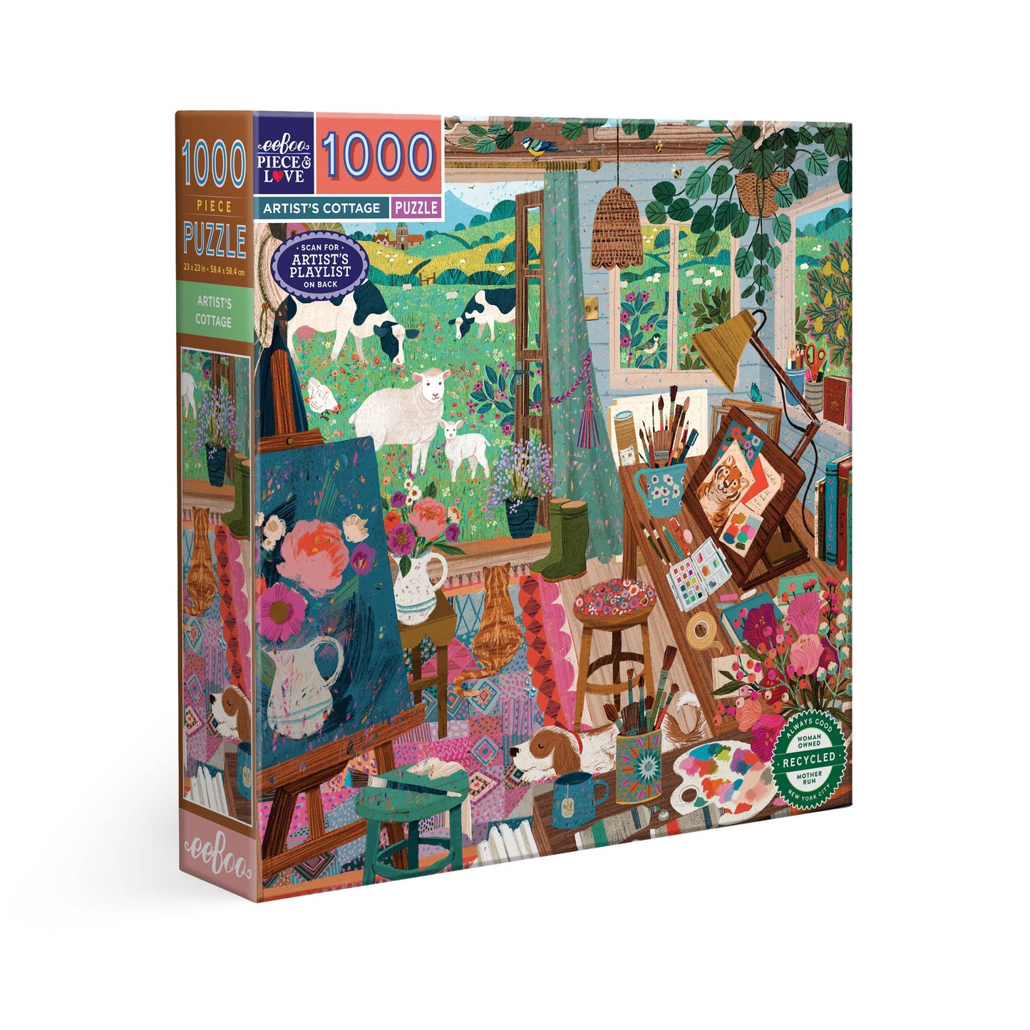 eeBoo - Artist's Cottage 1000 Sq Puzzle
