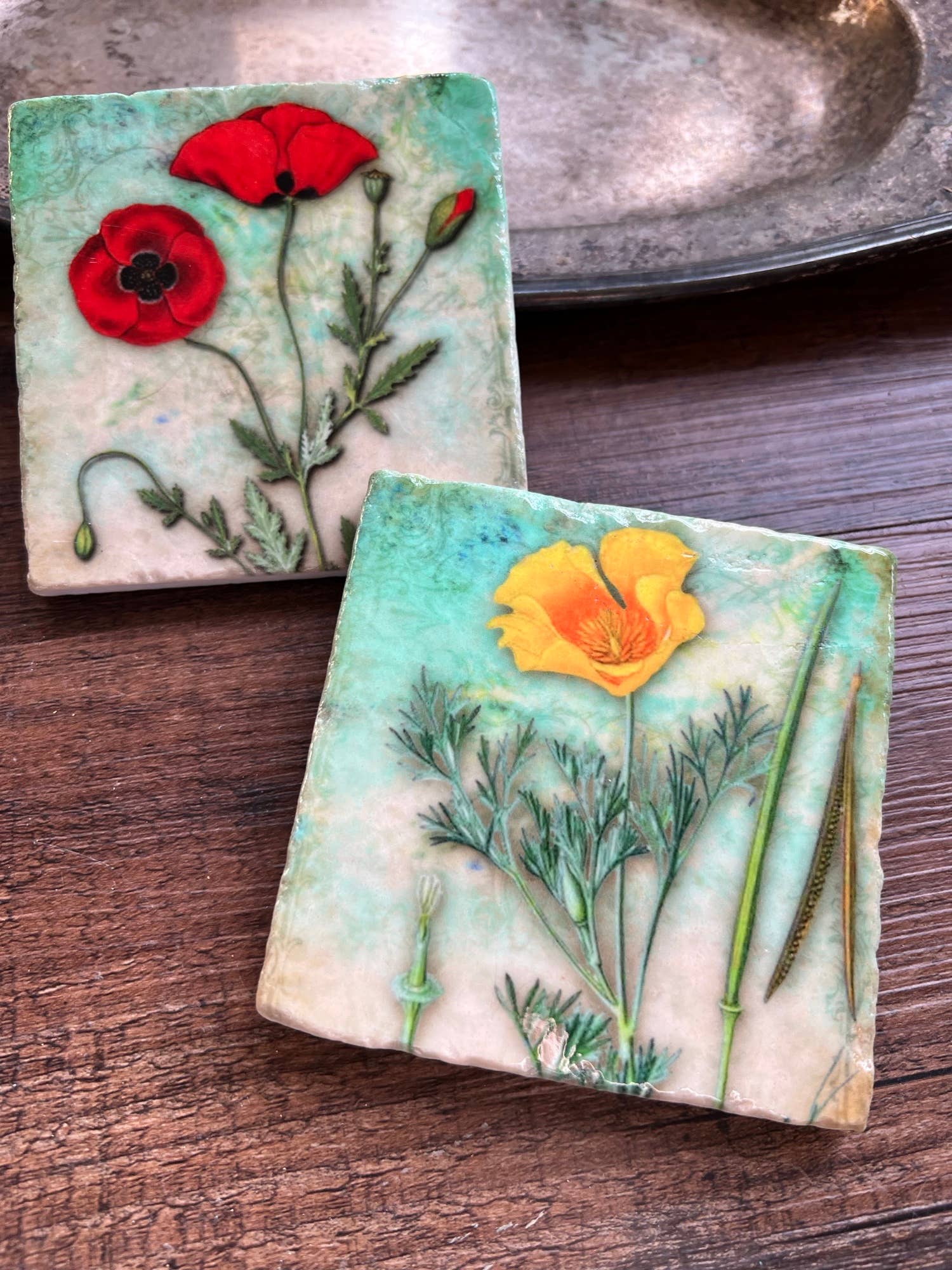 The Painted Lily Garden Party stone coasters - Thumbnail 3