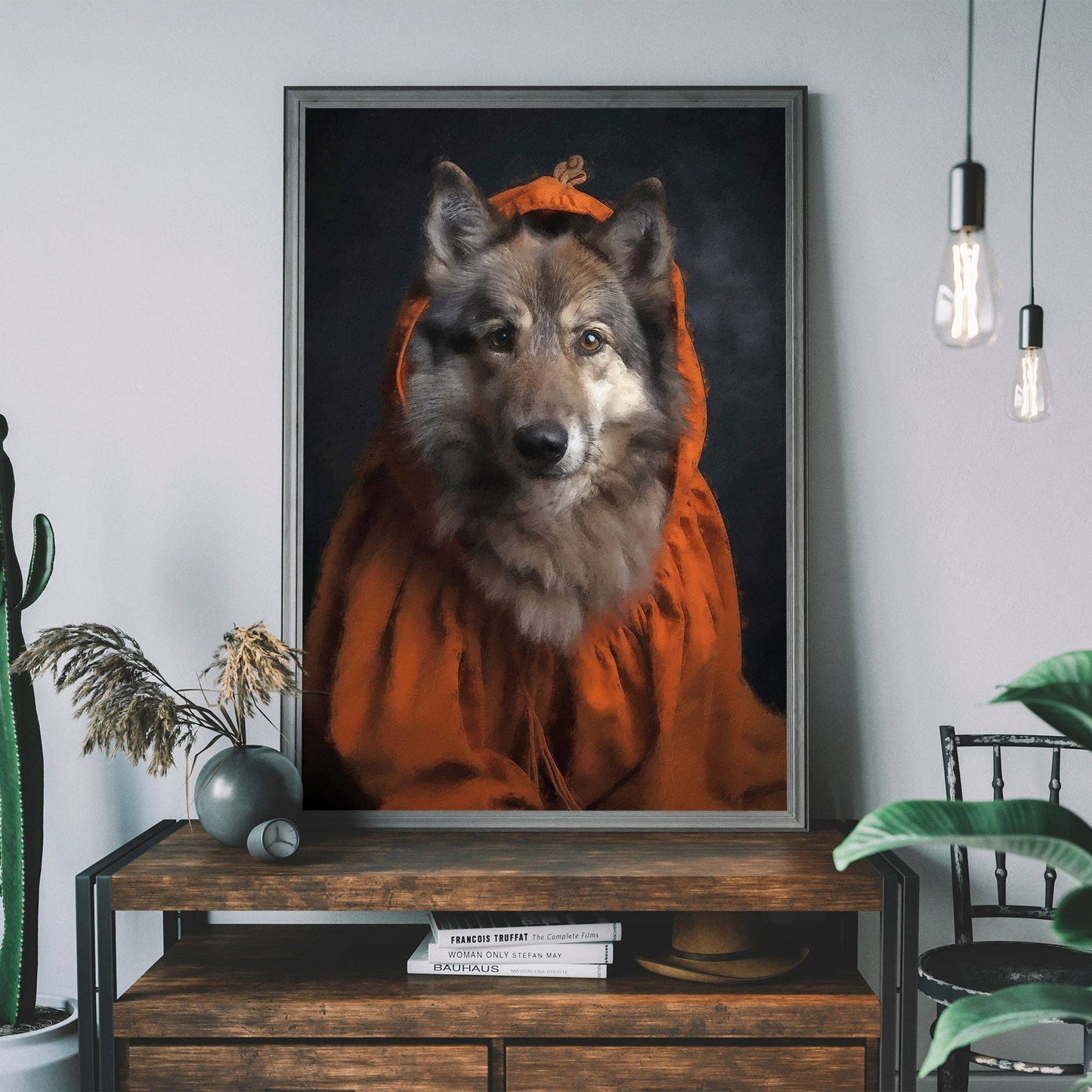Ink & Drop - Halloween Wolf Animal Portrait Print: 11 ¾ x 15 ¾ in | 30x40 cm / Matte
