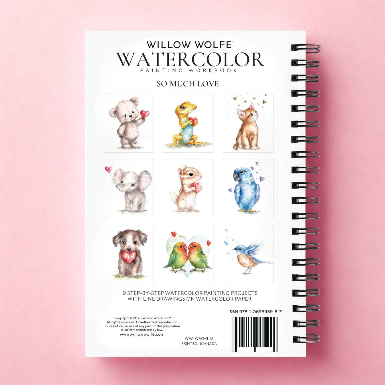 Willow Wolfe USA - So Much Love Watercolor Workbook By Willow Wolfe
