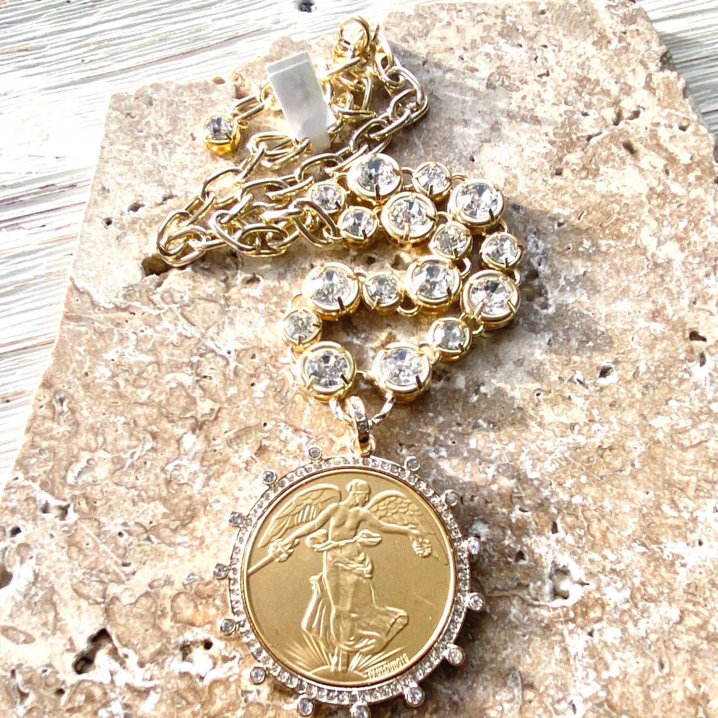 VB&CO Designs Handmade Jewelry - Gold french peace coin jewelry boutique style