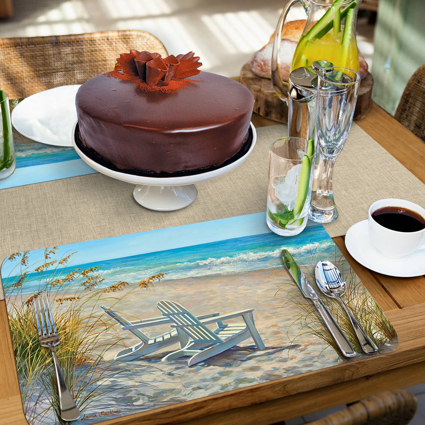 CounterArt/Highland Home/Thirstystone - Ocean View Reversible Rectangular Plastic Placemat