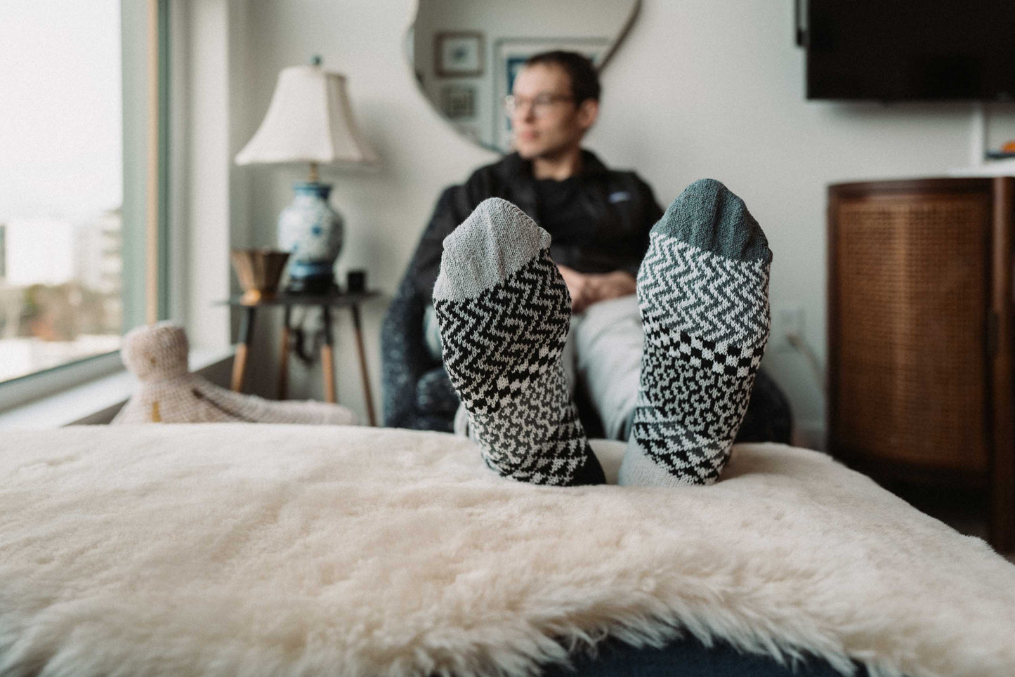 Solmate Socks - Midnight Crew Socks | Eco-Friendly & Made in the USA: M (Women8-10/Men7-9)
