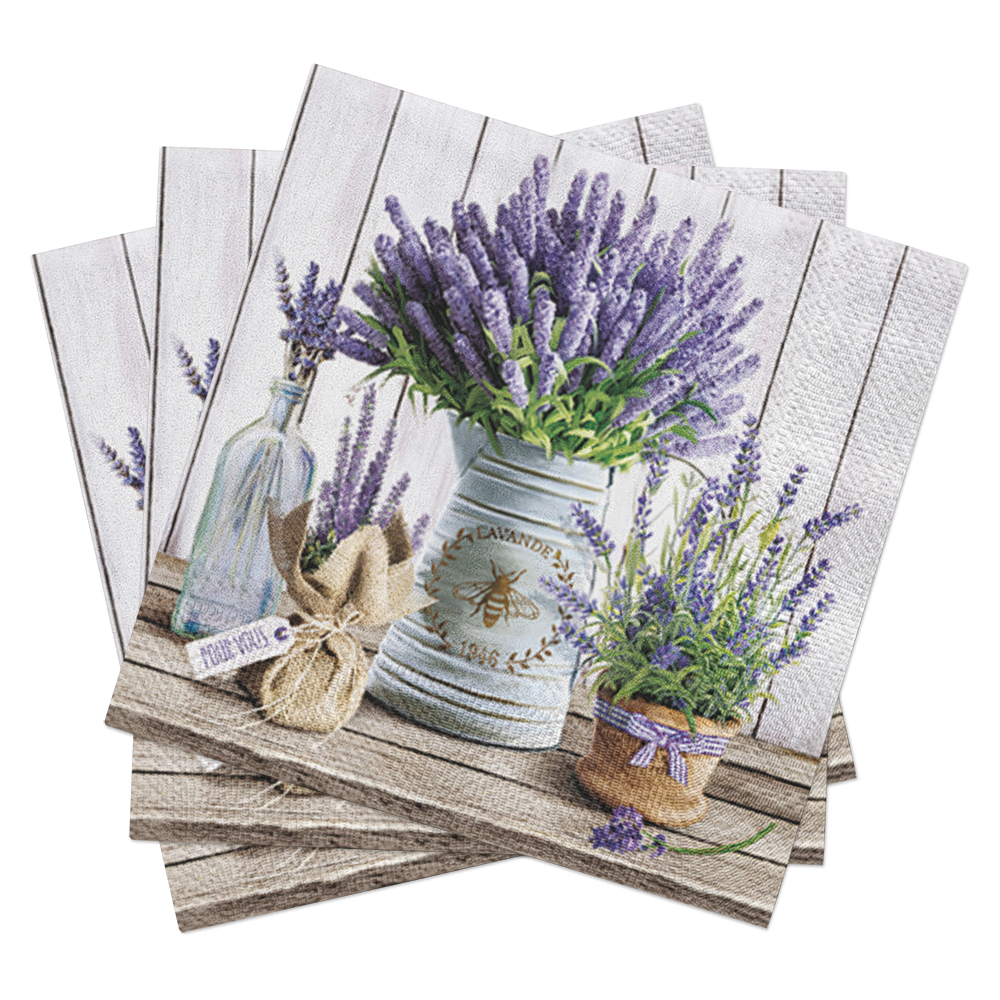 European Excellency - Lavender in Bucket Paper Napkins: Cocktail