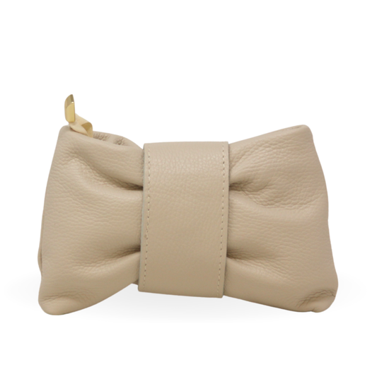 German Fuentes Handbags - GF1109 GENUINE ITALIAN LEATHER CLUTCH, TOP HANDLE CROSSBODY : BEIGE