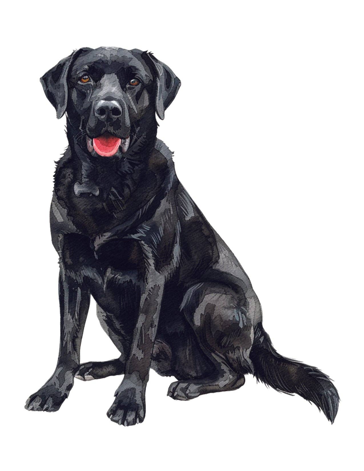 Bourbon & Bacon - Labrador Retriever, Black Note Cards