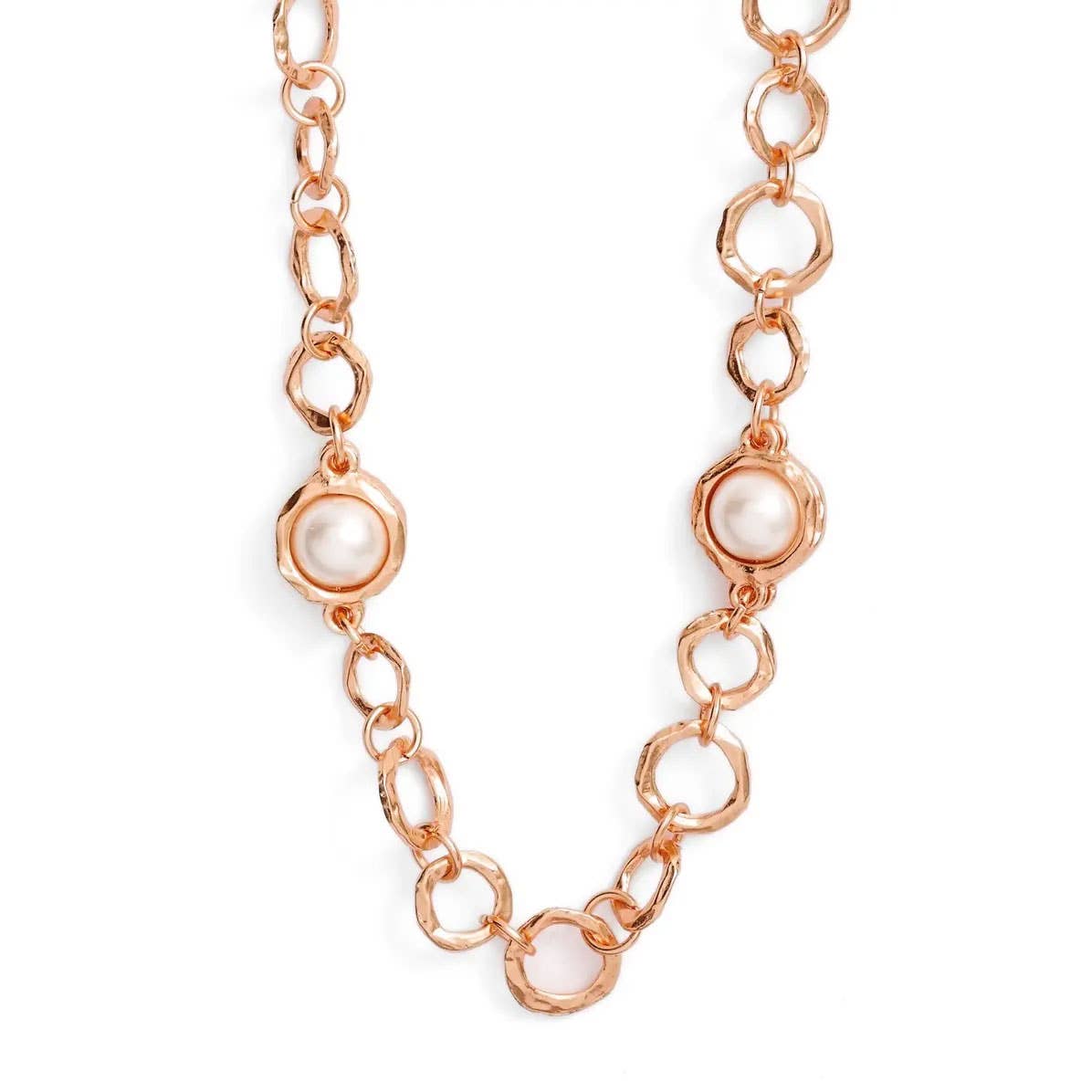 KARINE SULTAN - Classic Pearl Station Necklace: A Chic Accessory: Silver