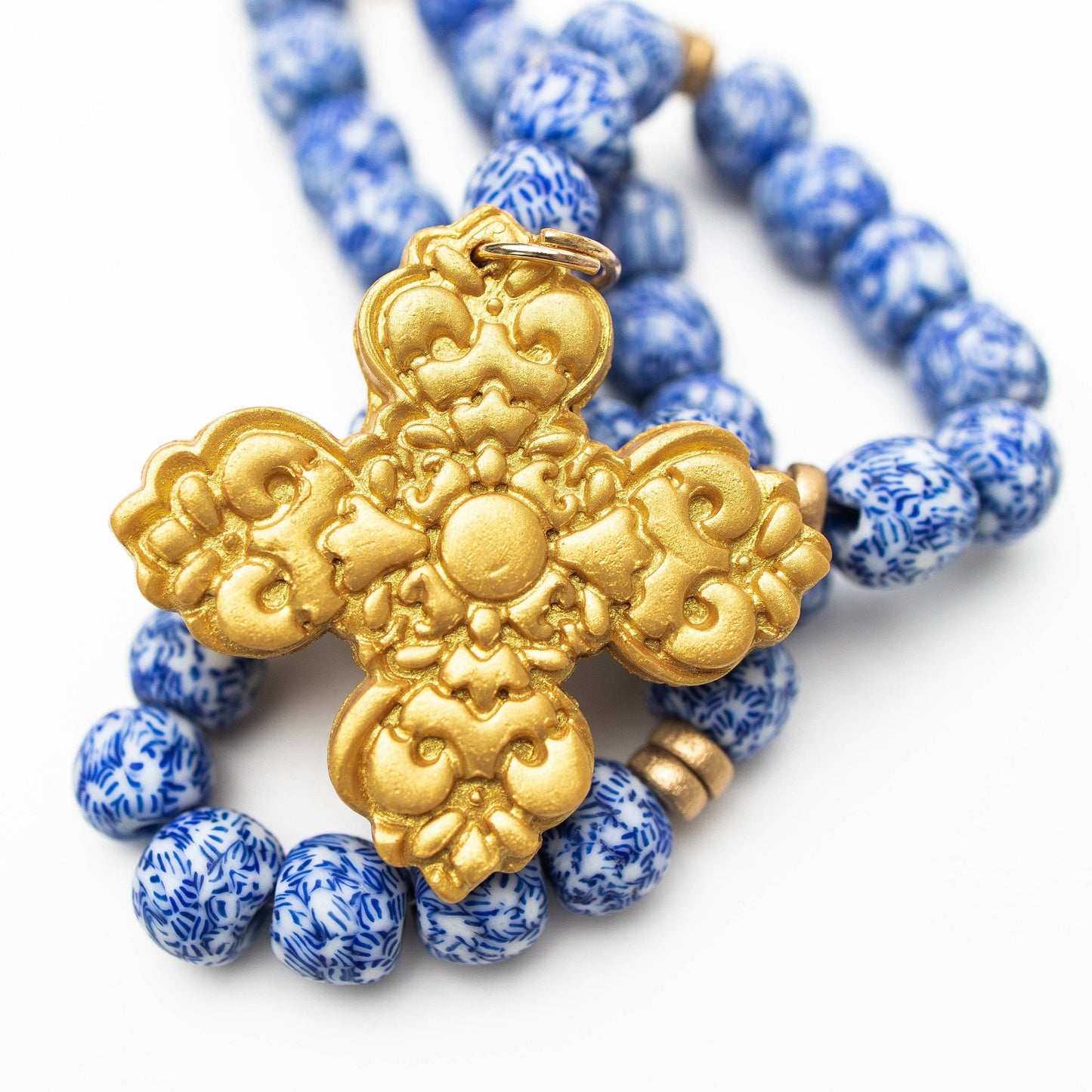 Hidden Truth Jewelry - Blue and White Glass with Andrea Cross