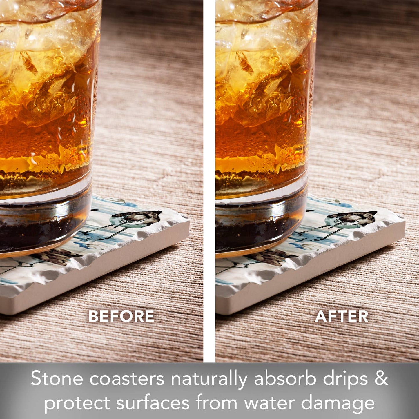 CounterArt/Highland Home/Thirstystone - "Rockhampton Sandpipers"  Tumbled Tile Coaster 4pk