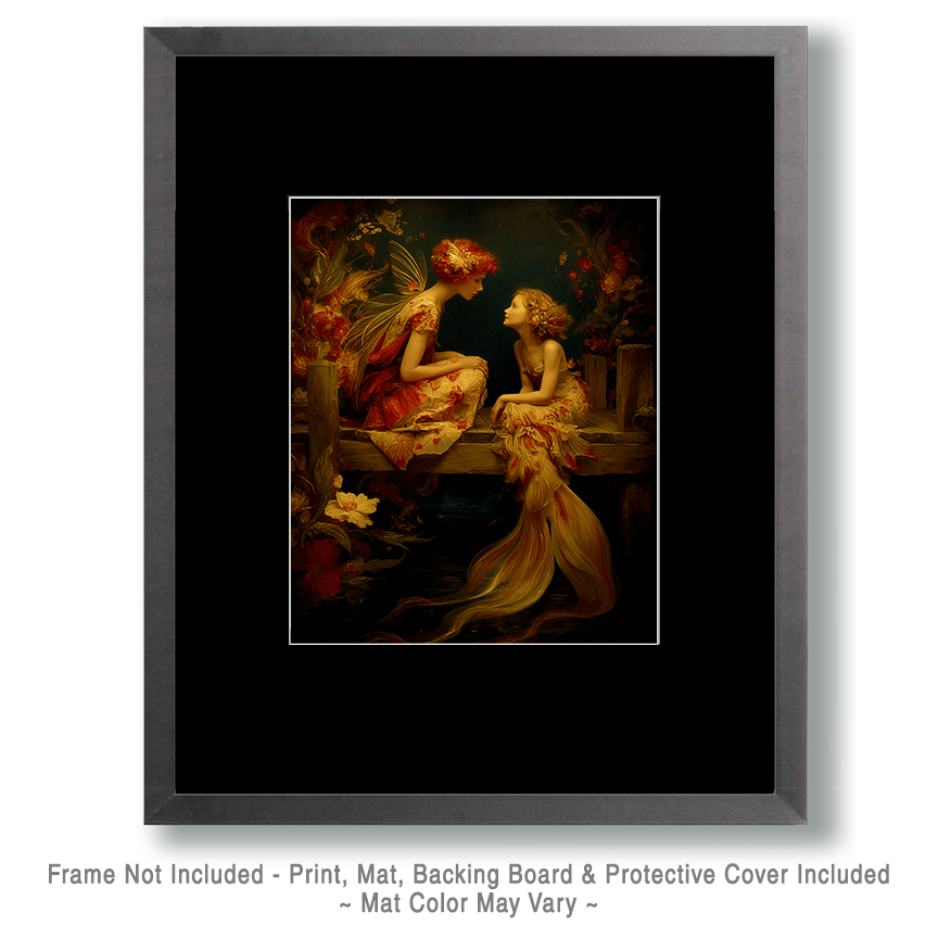 Mowbi - Fairy and Mermaid - Fairies Art Print - 8"x10" Artwork for 12"x14" Frame