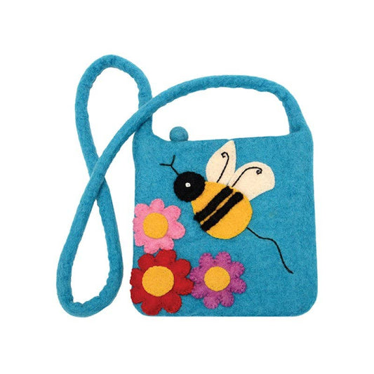 BNB Crafts Inc. - Bamboo Bee Cross Body Kids Bag: Turquoise