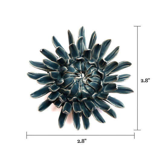 Chive - Coral 11 - Ceramic Faux Flowers: Mum Teal
