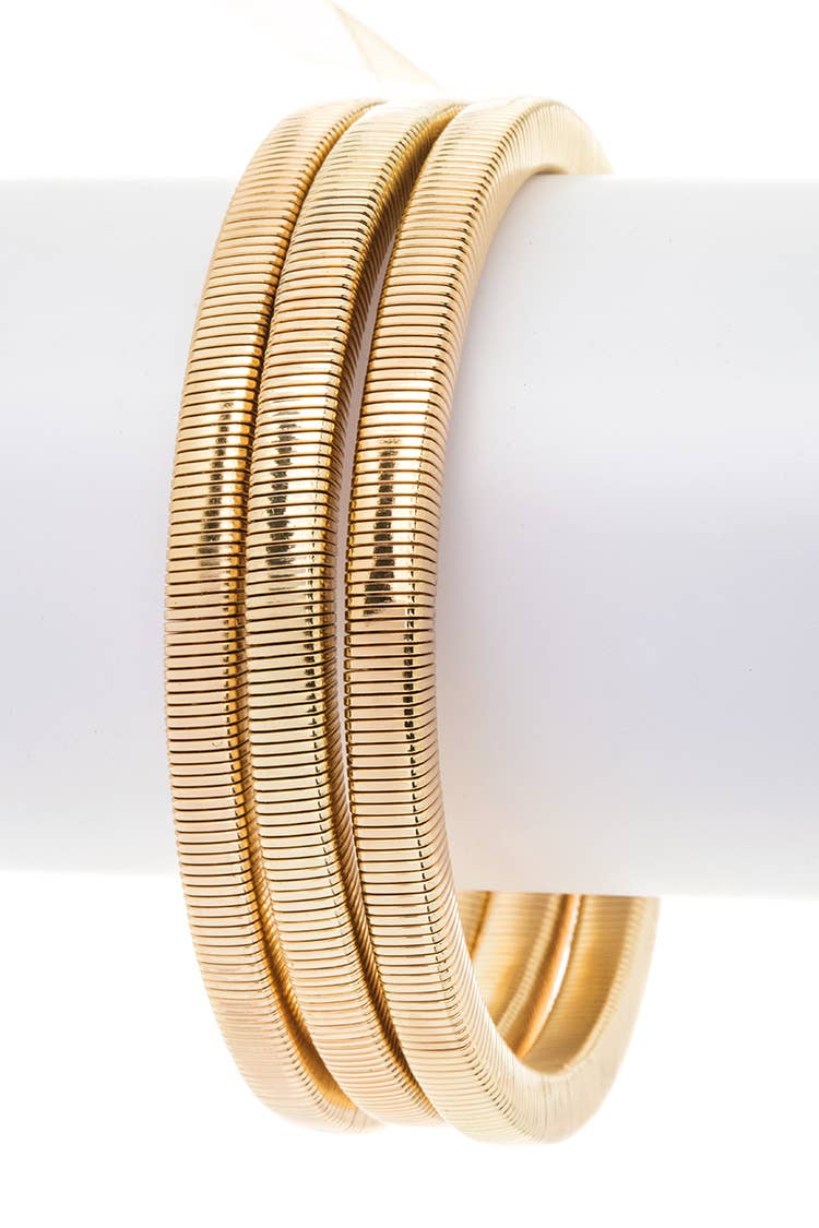 Artini Accessories - 3 In 1 Stretchy Bracelet Set: Gold