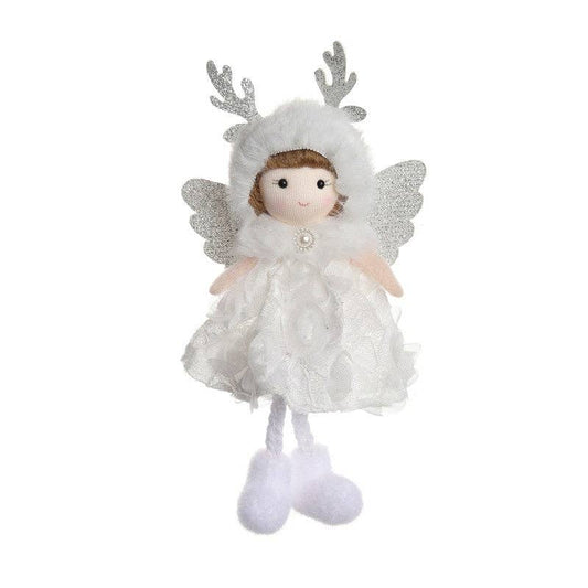 Ekartini - Christmas Plush Angel Girl Ornament: WHITE