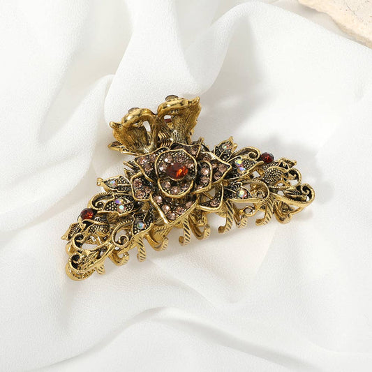 Sensibling Corp. - Stone Paved Rose Vine Hair Claw Clip: Brown