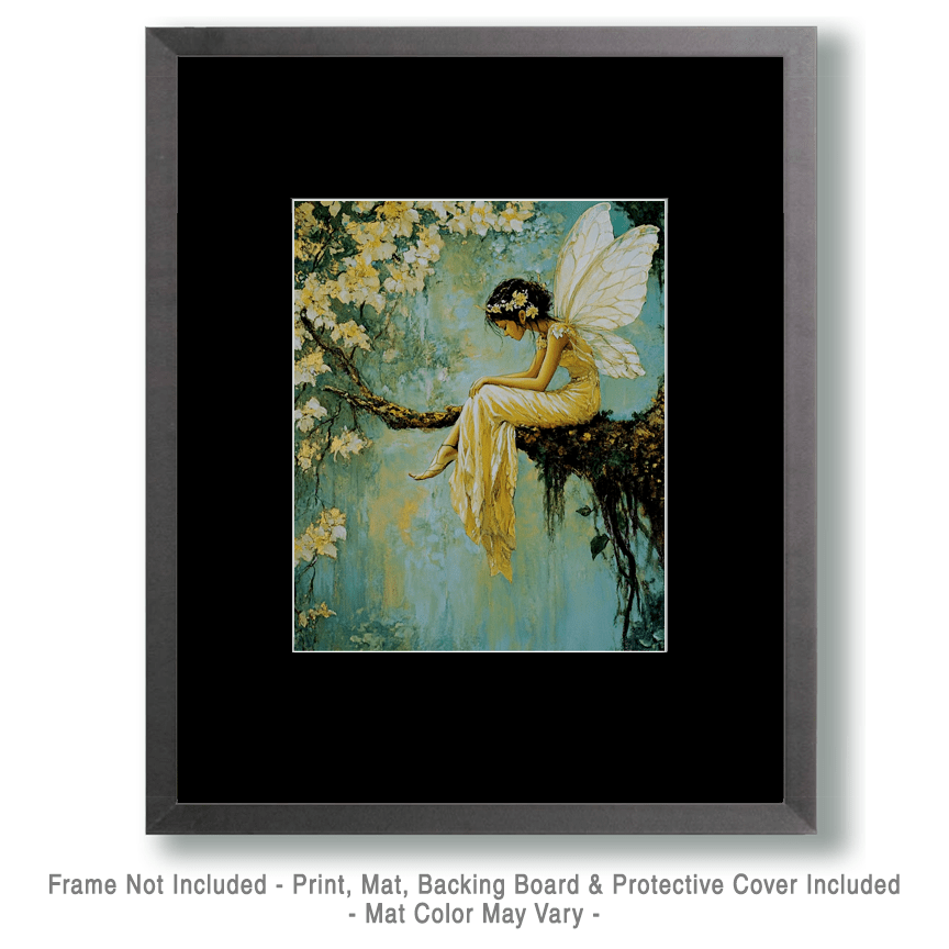 Mowbi - Melancholy Fairy - Fairies Wall Art Prints – 8″x10″ Artwork for 11″x14″ Frame