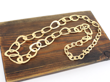 Load image into Gallery viewer, Pretty Persuasions - N23266 Long Textured Stainless Steel Link Chain Necklace