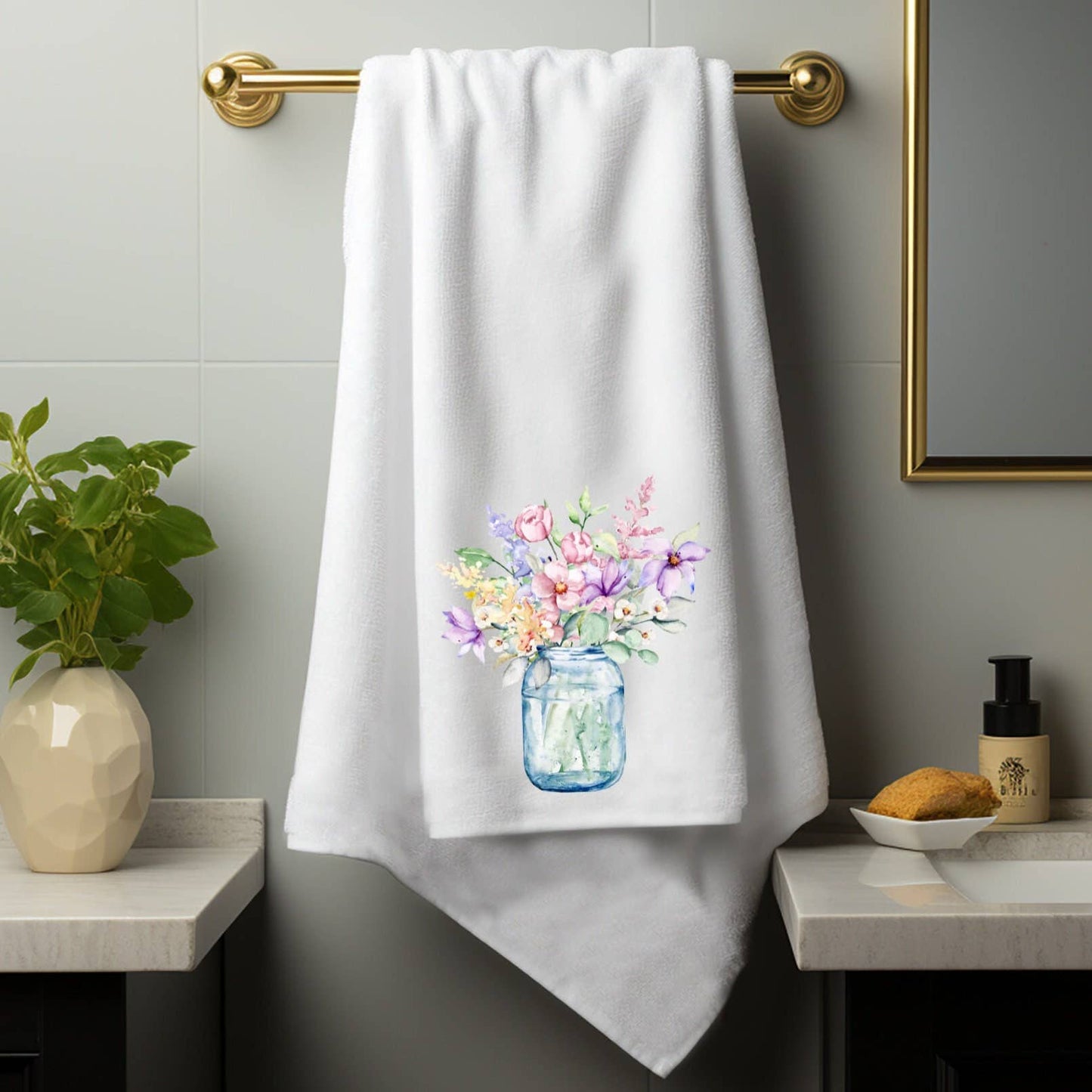 Fernville Creations - Luxury Floral Bath/Hand Towel with Spa-Like Softness: Bath 24x42-Inches