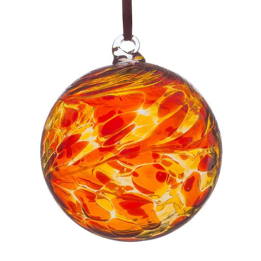 Sienna Glass - 8cm Friendship Ball - Red & Yellow