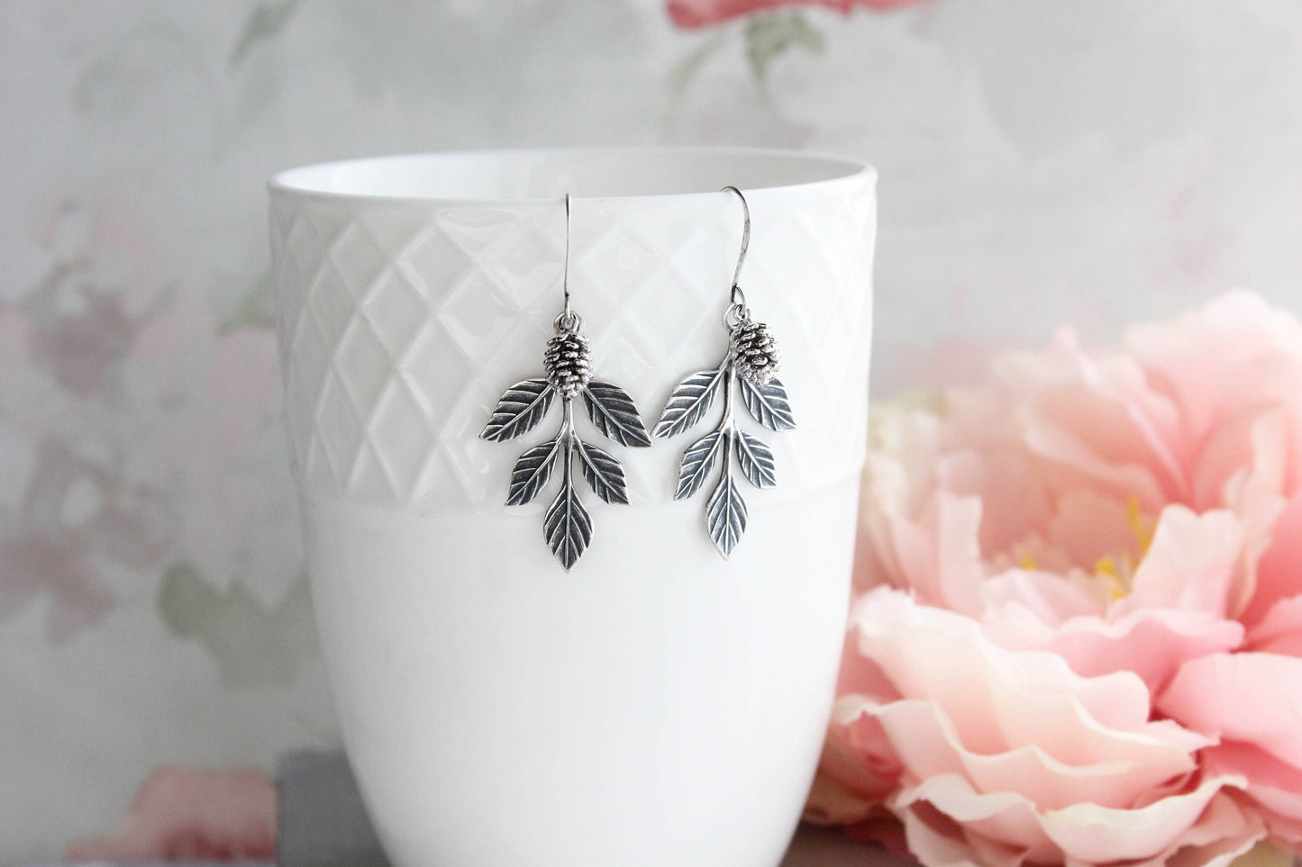 A Pocket of Posies - Branch Earrings | Pine Cone Earrings | Silver Earrings