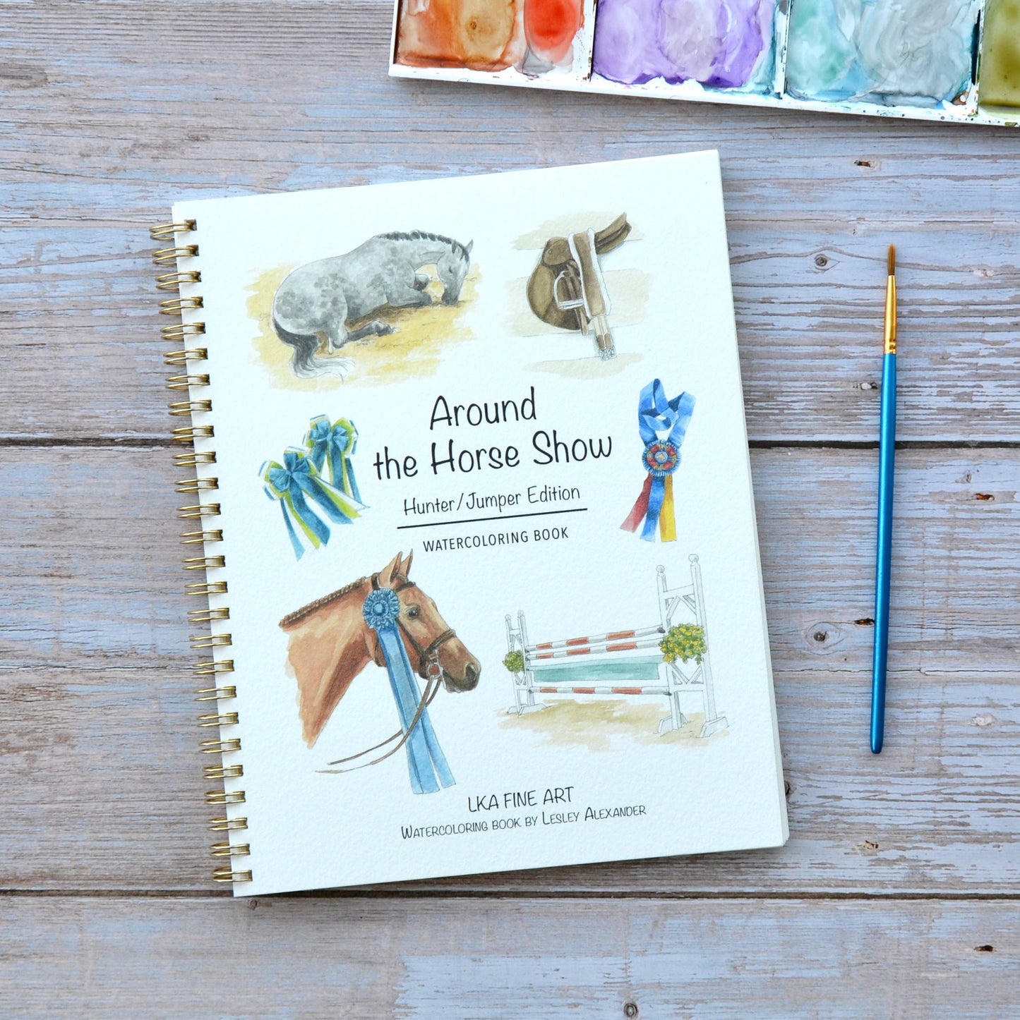 LKA Fine Art - Watercolor workbook, Horse show Watercoloring book