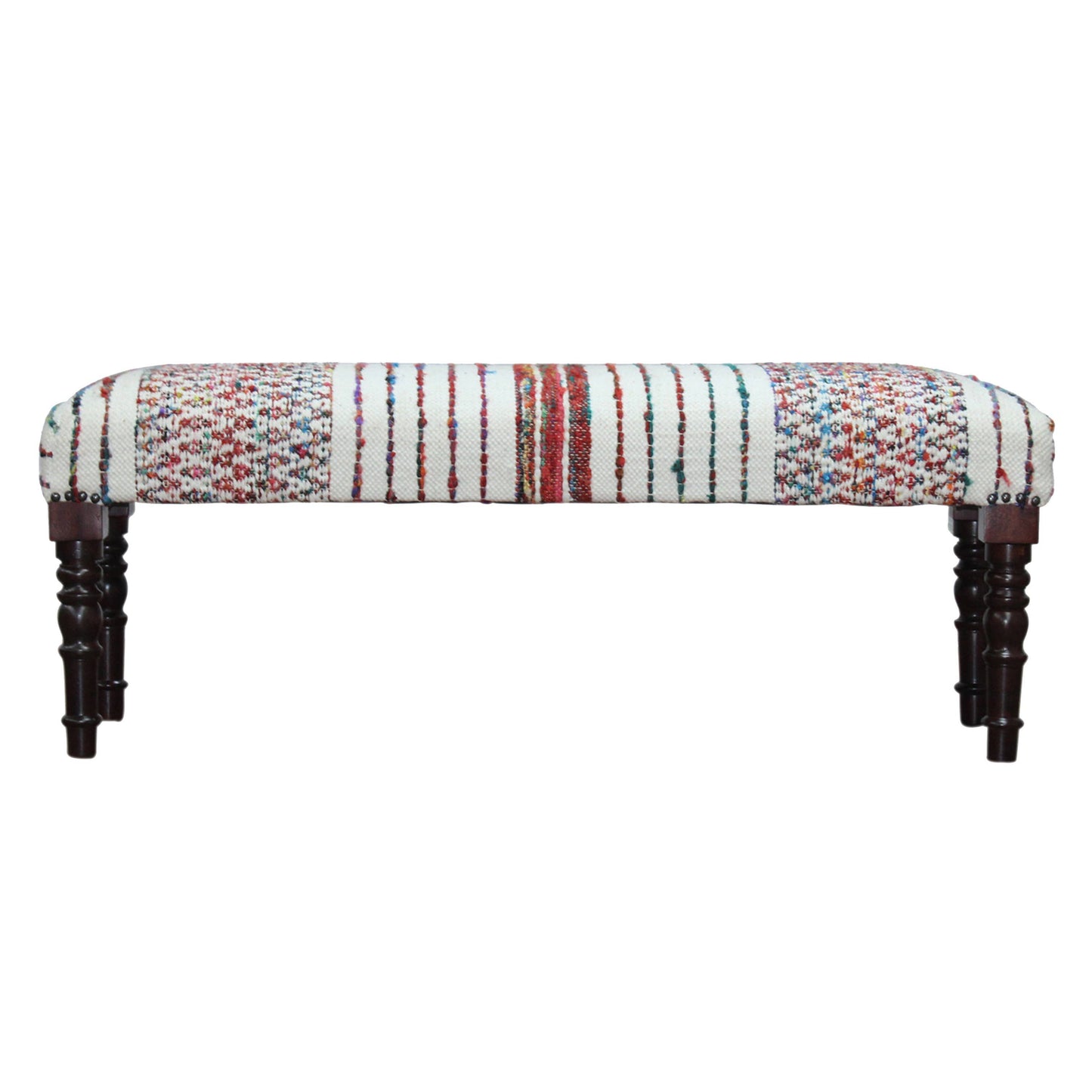 LR Home - Striped Multicolor Farmhouse Indoor Bench