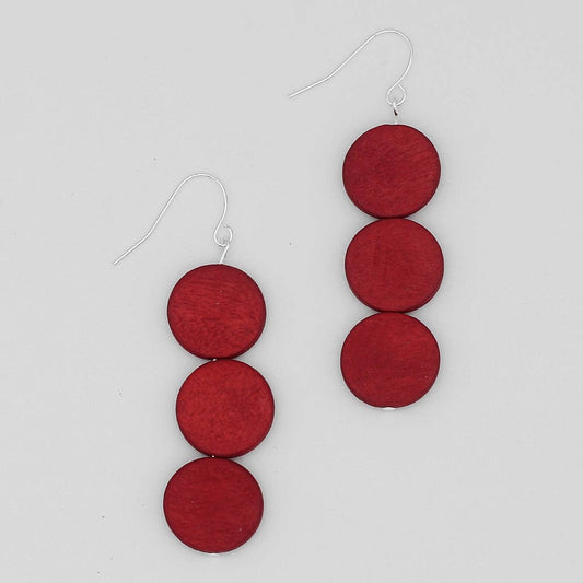 Sylca Designs - Red Triple Bead Kira Earring